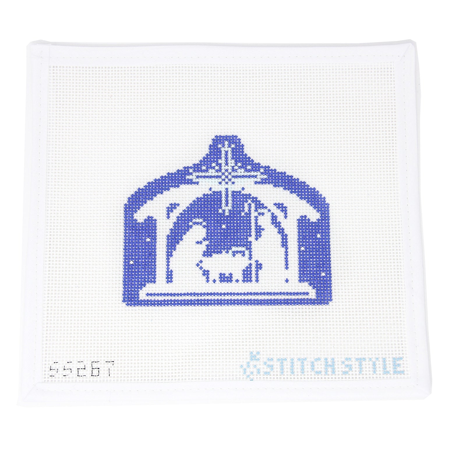 Blue and White Nativity - Stable – Greystone Needlepoint