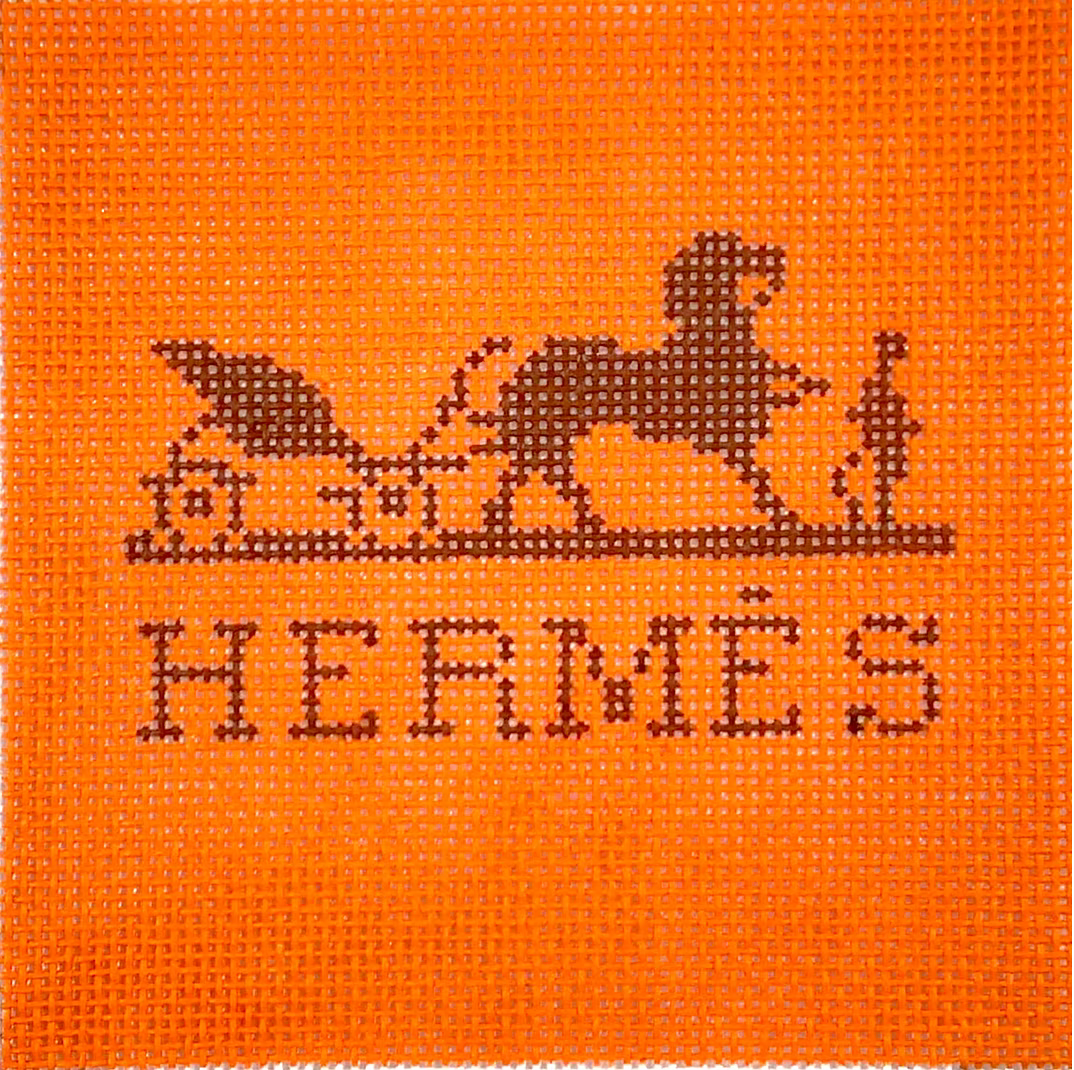 4" Square Insert - Hermés Calèche Logo