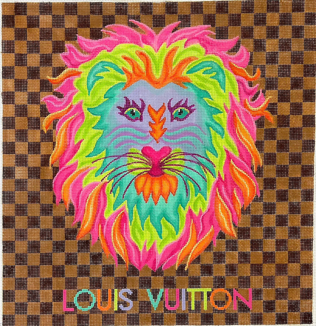 LV Inspired Colorful Lion Fantasy Designer Scarf Series