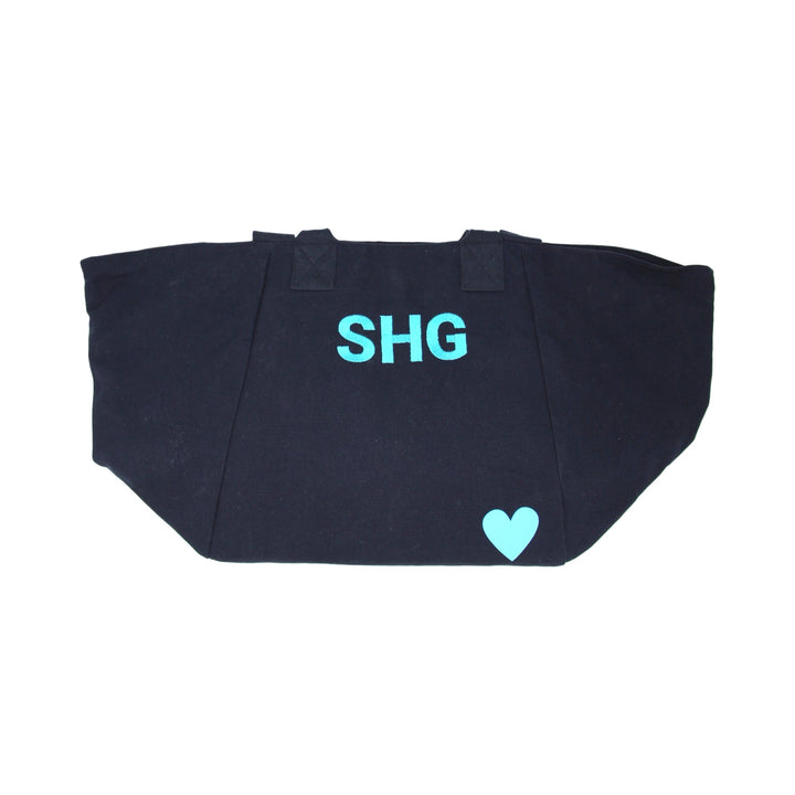 Chelsea Bag: Navy with Capri Blue Heart