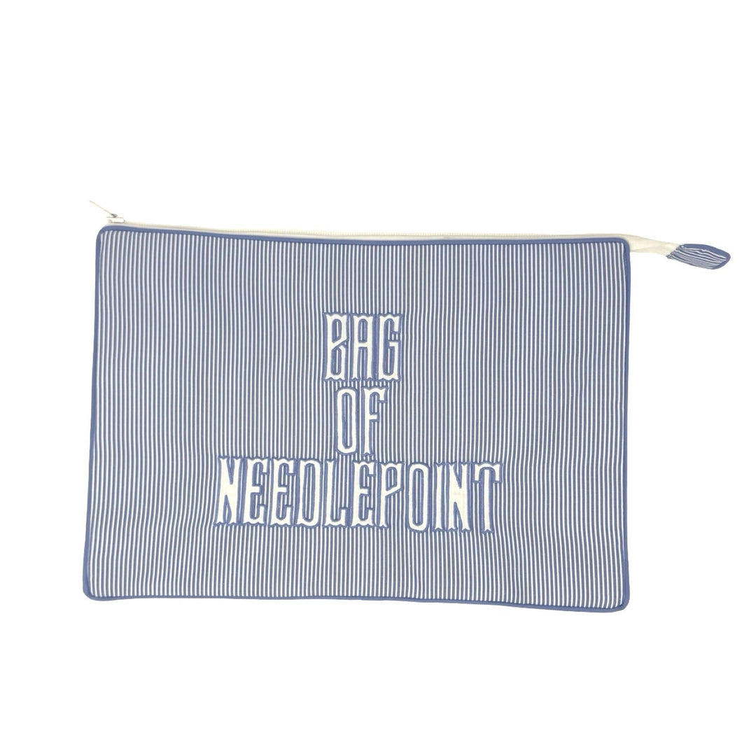 Bag of Needlepoint: Dark Blue Stripes