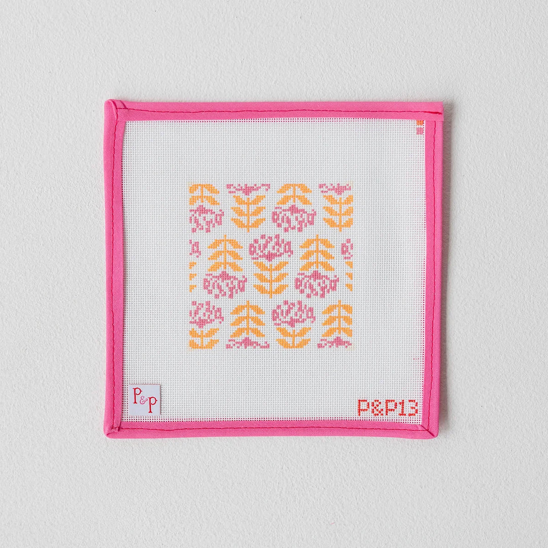 Blocked Begonia Coaster