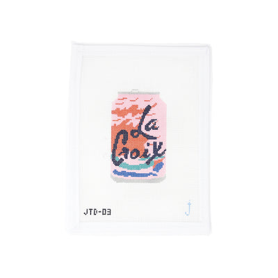 Hand-painted needlepoint canvas featuring a whimsical 'Tunnel of Love' design, perfect for romantic or playful stitching projects.
