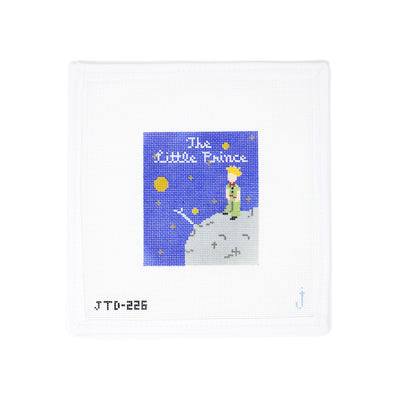 Hand-painted needlepoint canvas on 18 mesh featuring the cover art from The Little Prince—perfect for storybook-themed or nursery stitching projects
