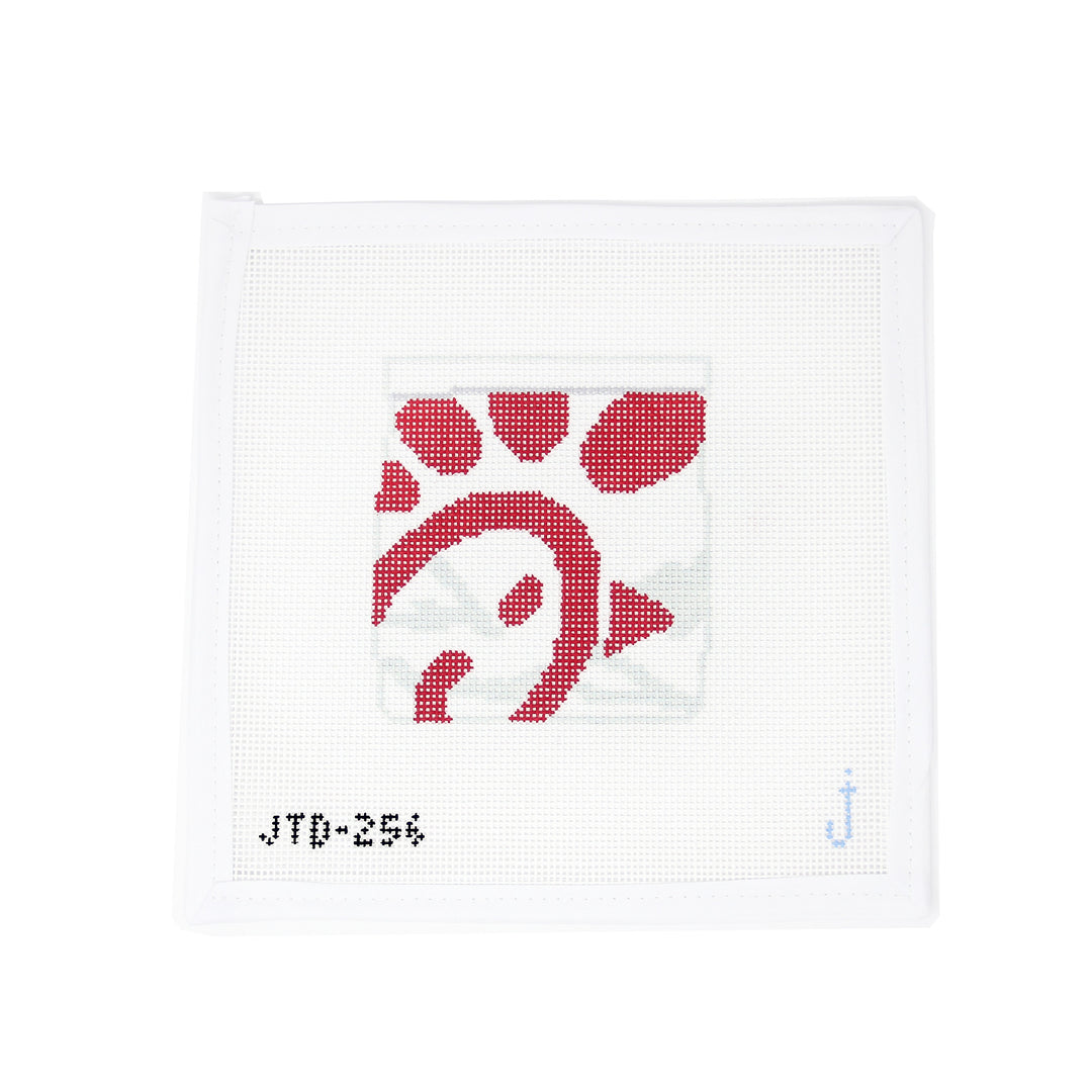 Hand-painted needlepoint canvas on 13 mesh featuring Hazelnut Butter design – Perfect for food-themed stitching projects"