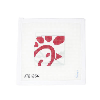 Hand-painted needlepoint canvas on 13 mesh featuring Hazelnut Butter design – Perfect for food-themed stitching projects"