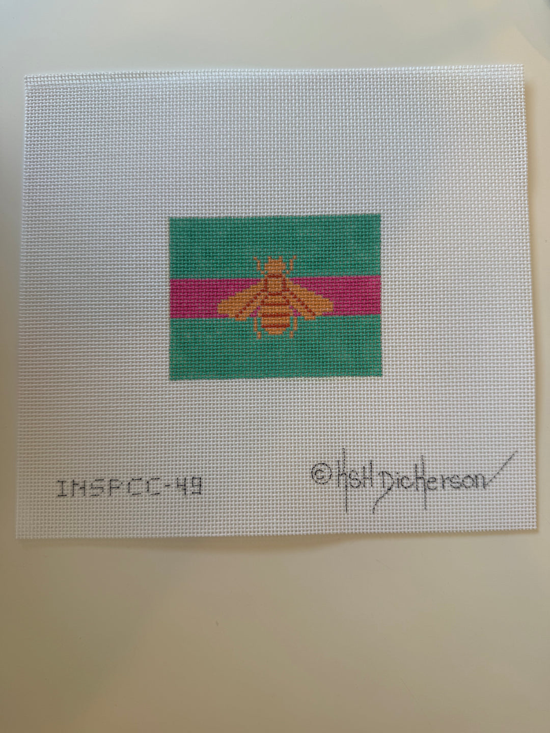 Gucci Bee in Mod Colors - Peach with Fuschia Stripe on Turquoise
