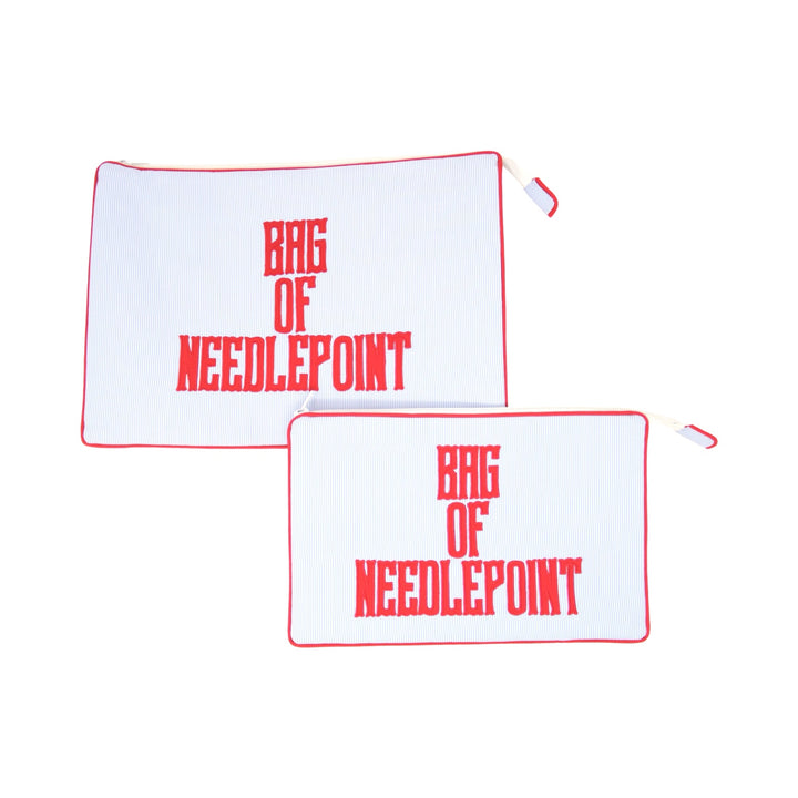 Bag of Needlepoint: Blue and Red Stripes