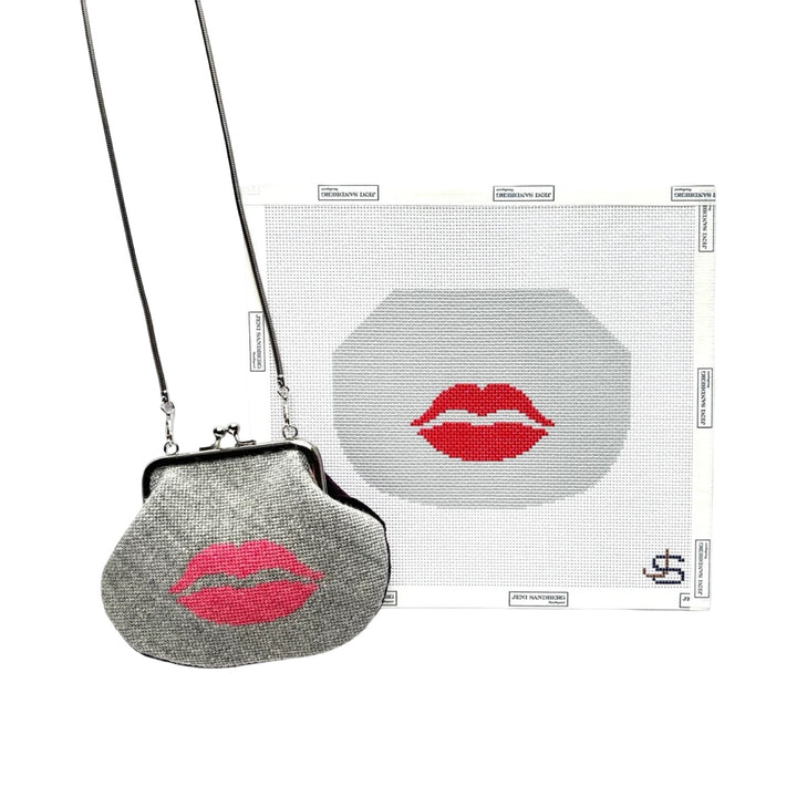 Lips Kiss Lock Bag Canvas
