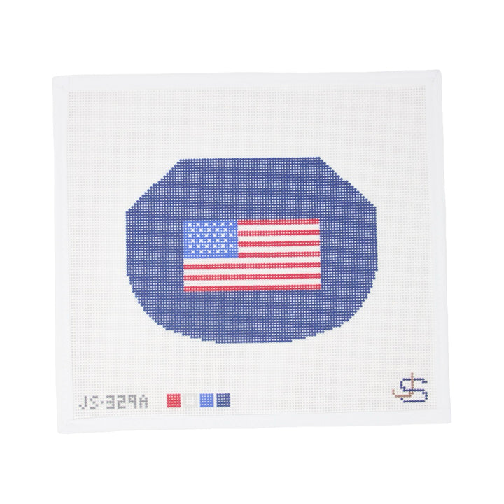 American Flag Kiss Lock Bag Canvas