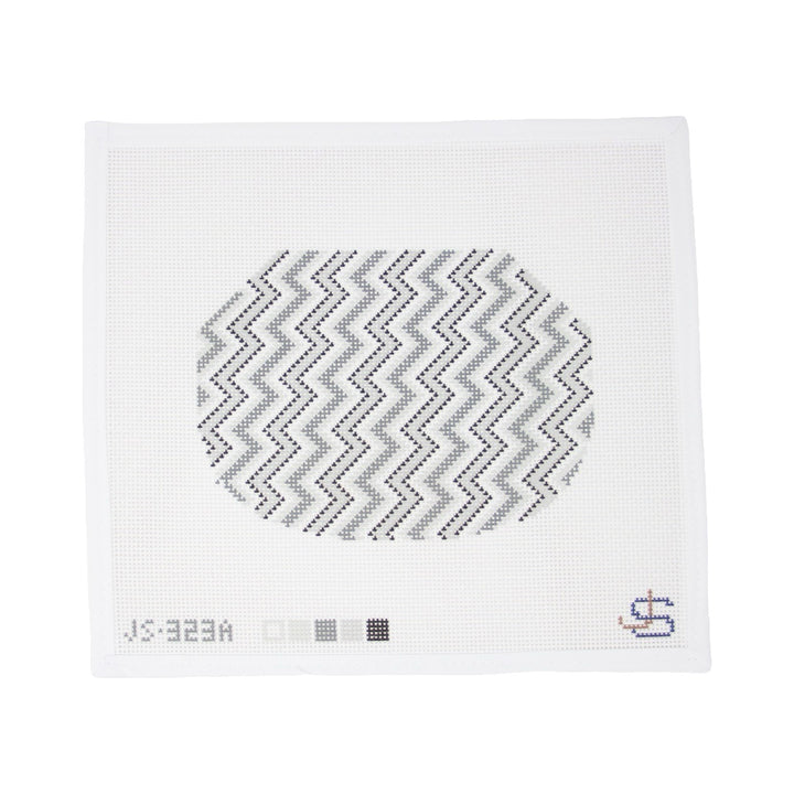 Zig Zag Grayscale Kiss Lock Canvas