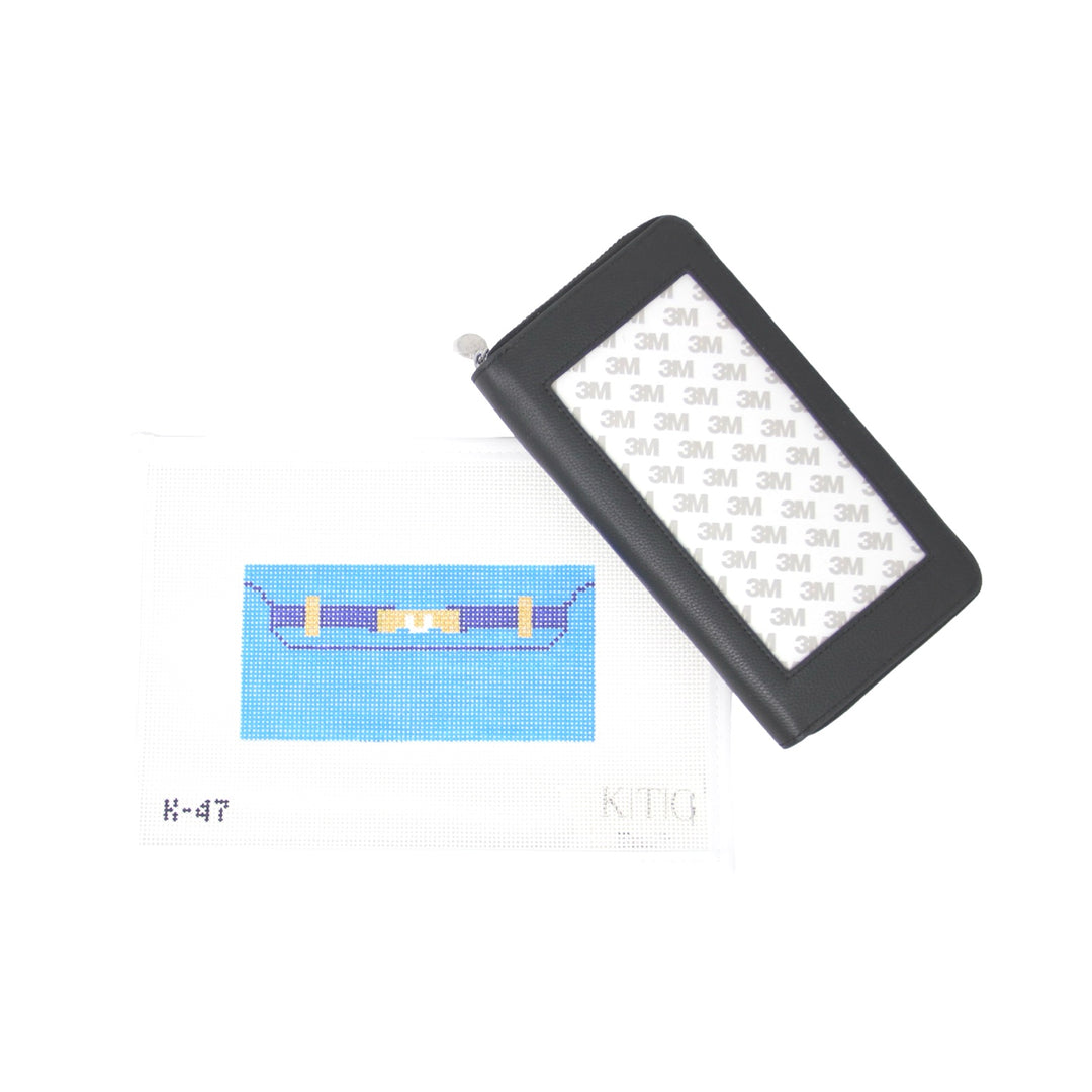 Black Self Finishing All-In Wallet - Mini Blue Clutch