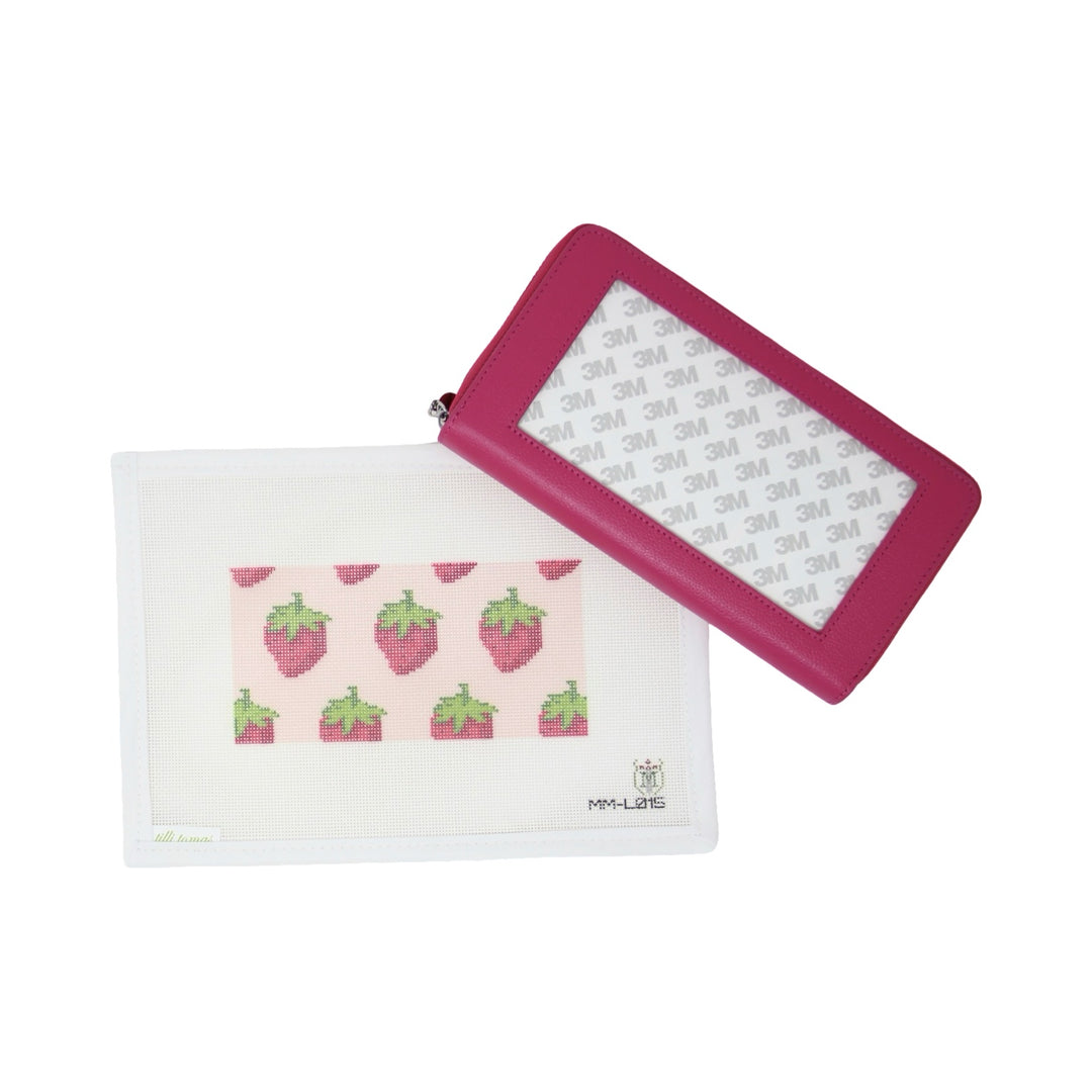 Pink Self Finishing All-In Wallet - Strawberry Pattern