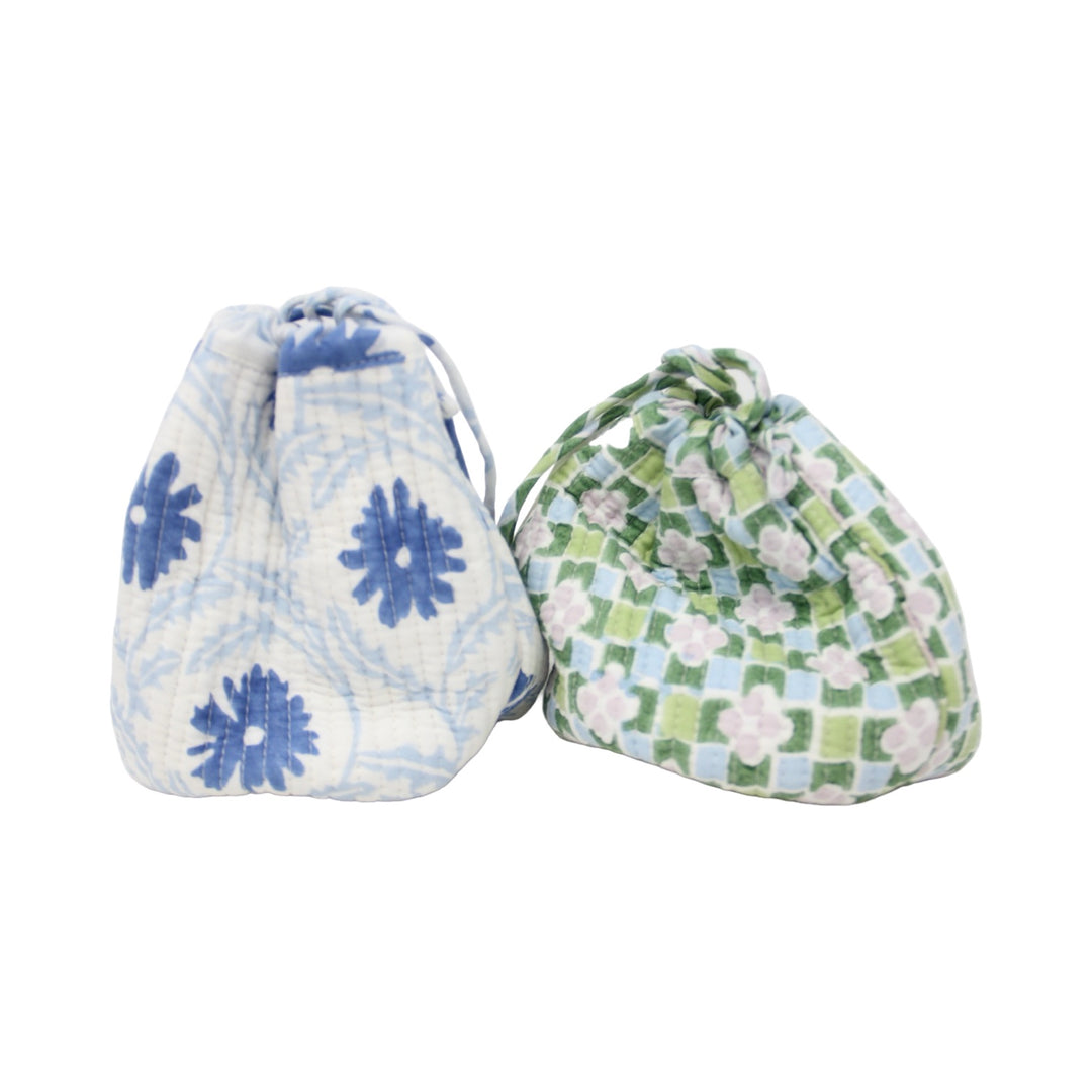 Quilted Drawstring Notion Pouches