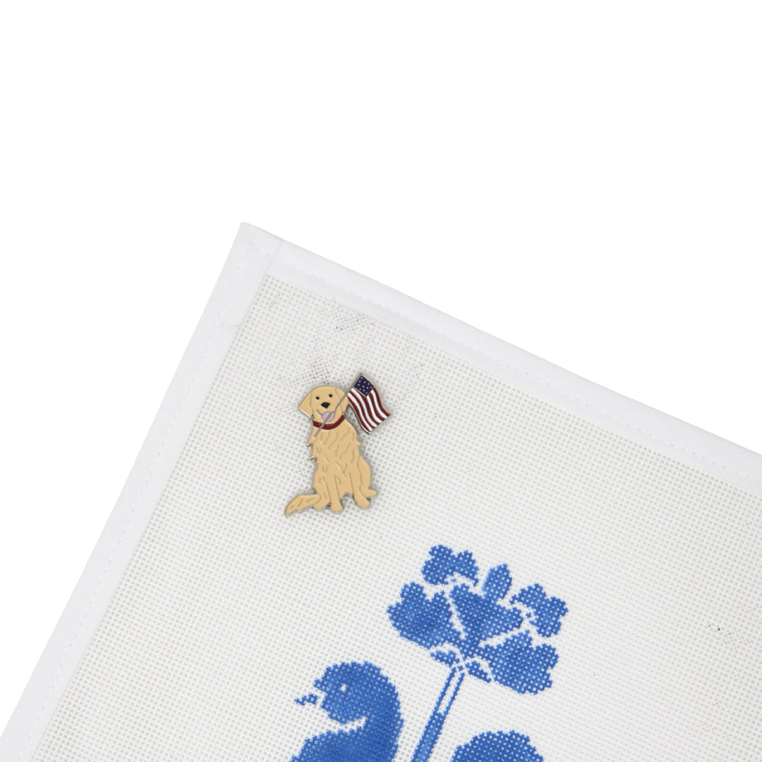 Flag Dog Golden Needle Minder