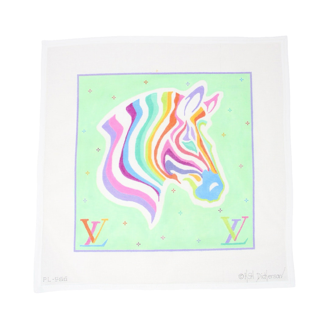 Fantasy Designer Scarf Series - LV Inspired Multicolor Zebra
