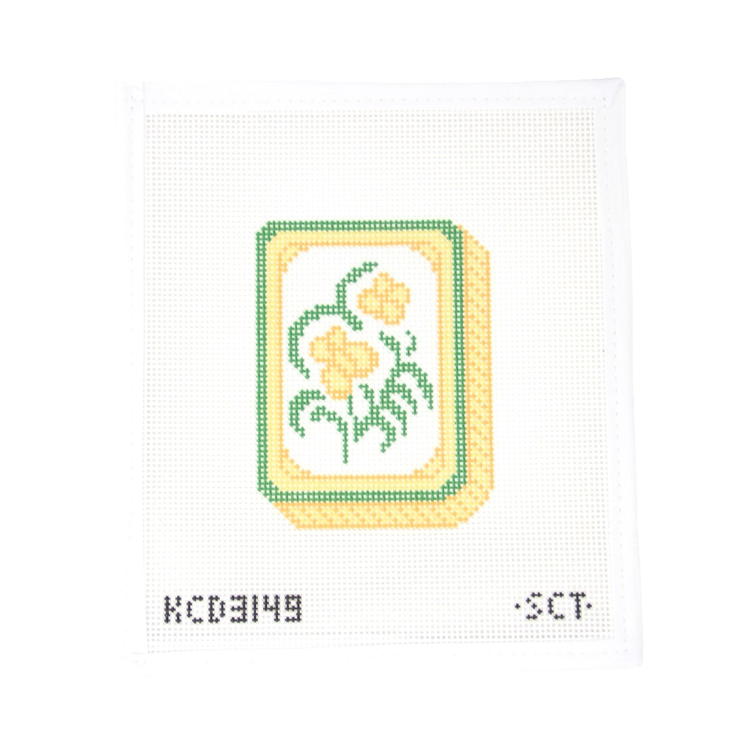 Yellow Mahjong Flower Tile