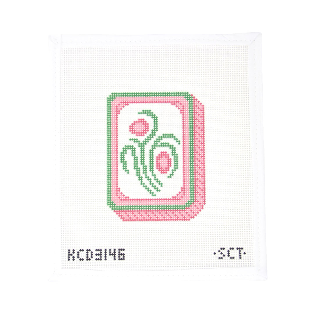 Pink Mahjong Flower Tile