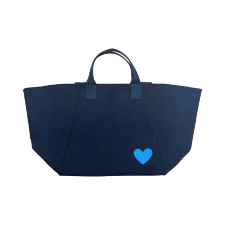 Chelsea Bag: Navy with Capri Blue Heart