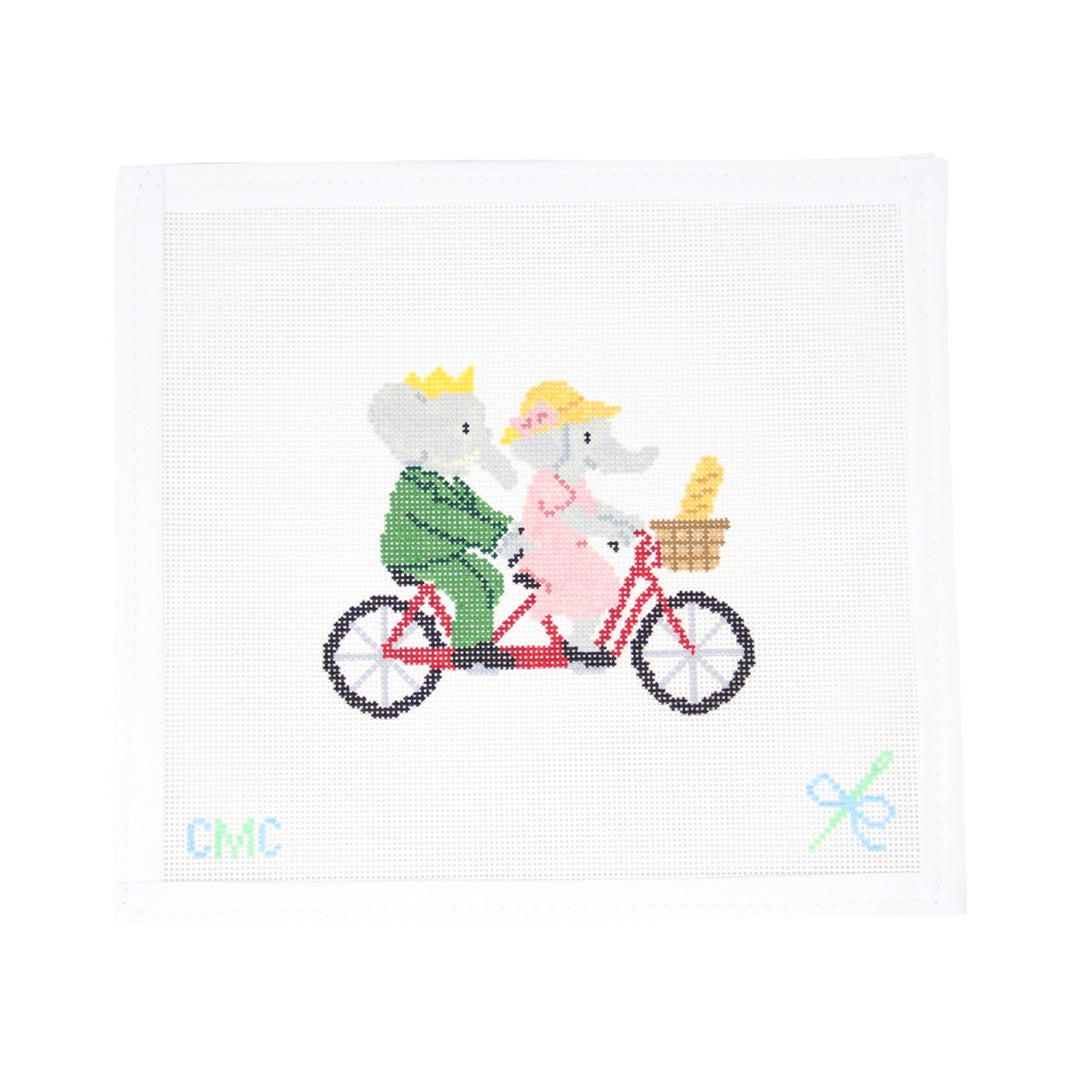 Storybook Elephants on Tandem Bike