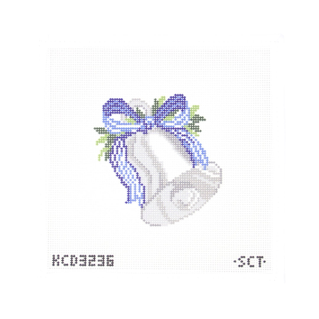 Silver Bell with Blue Bow