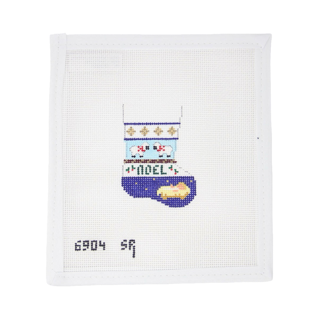 Nativity Stripe Stocking Ornament