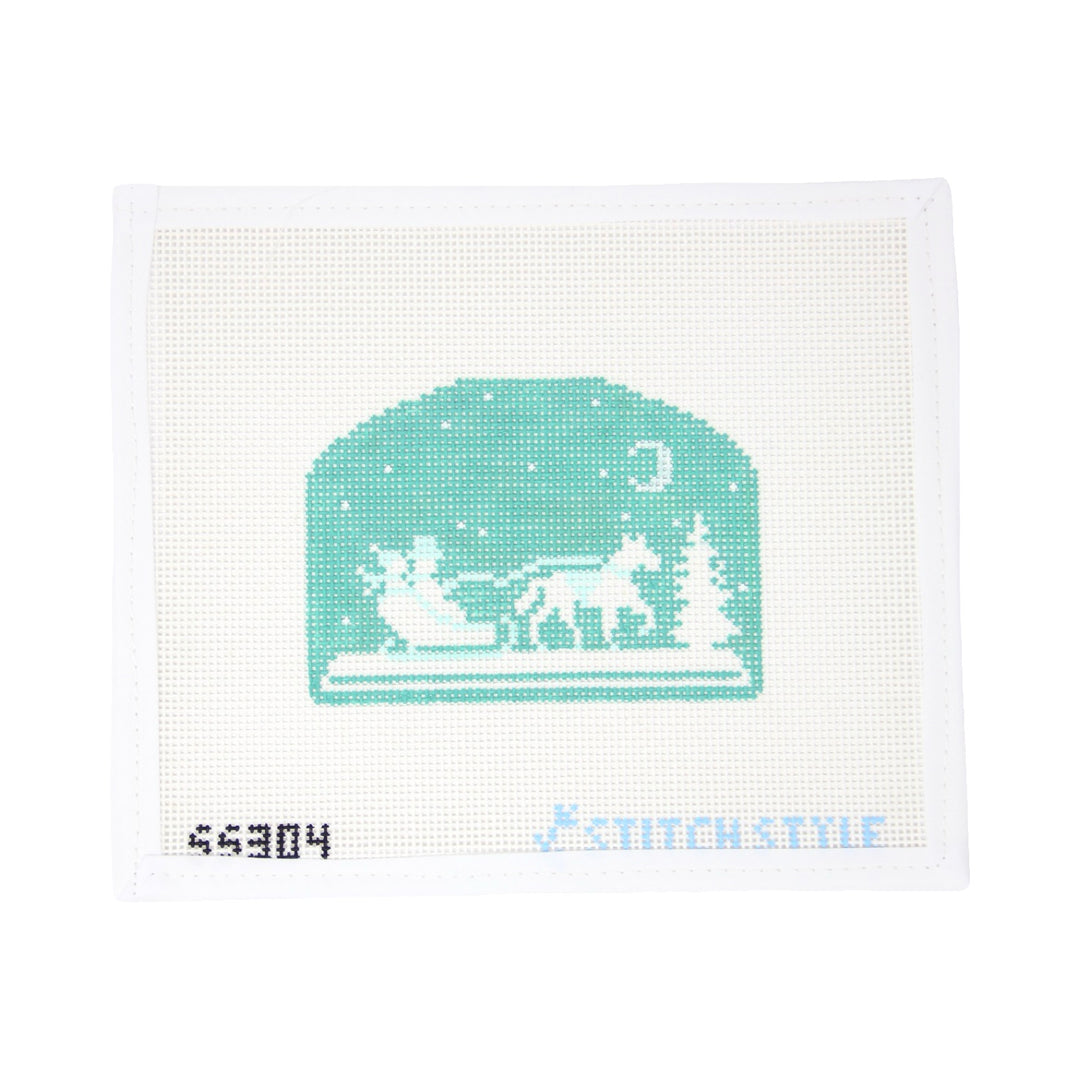Mint Green Horse Drawn Carriage Silhouette