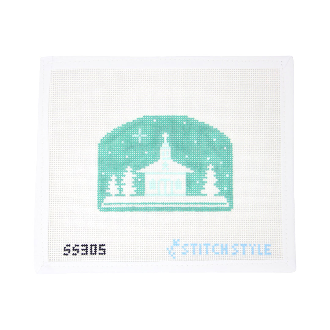 Mint Green Church Silhouette