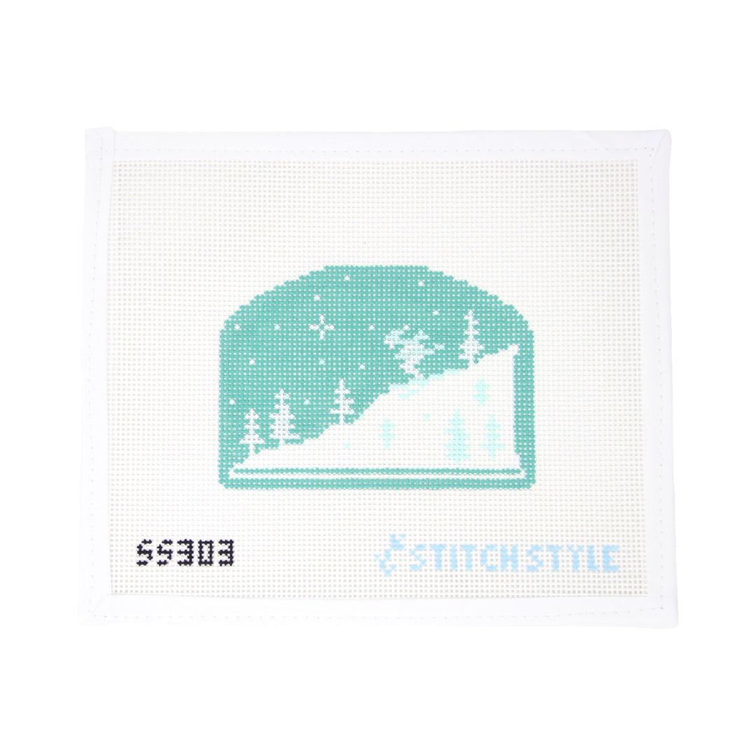 Mint Green Skier Silhouette