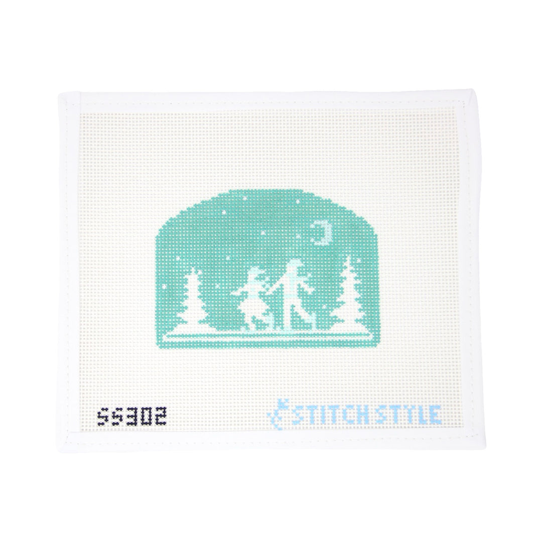 Mint Green Figure Skaters Silhouette