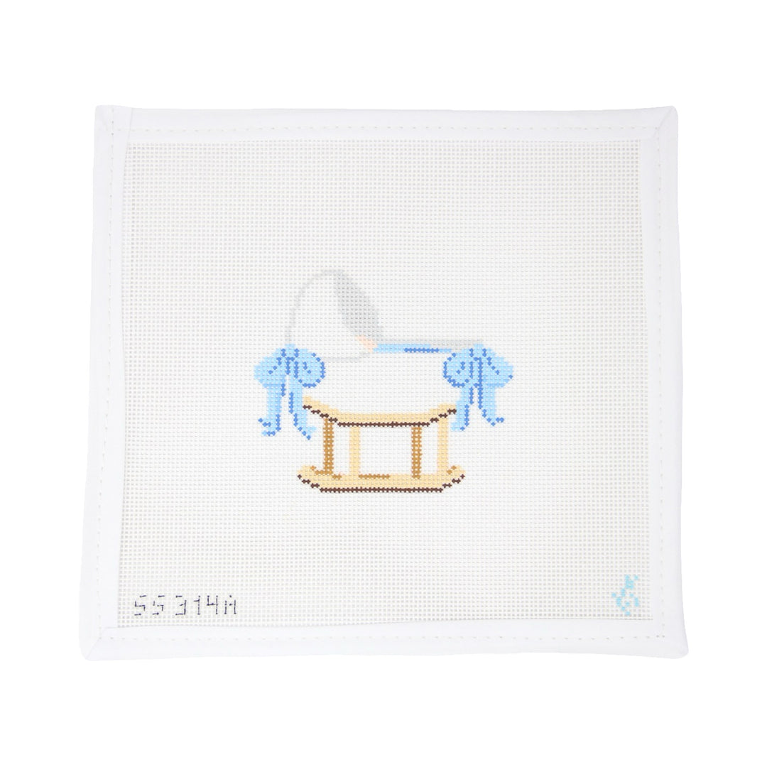 Baby Bassinet with Bows - Blue