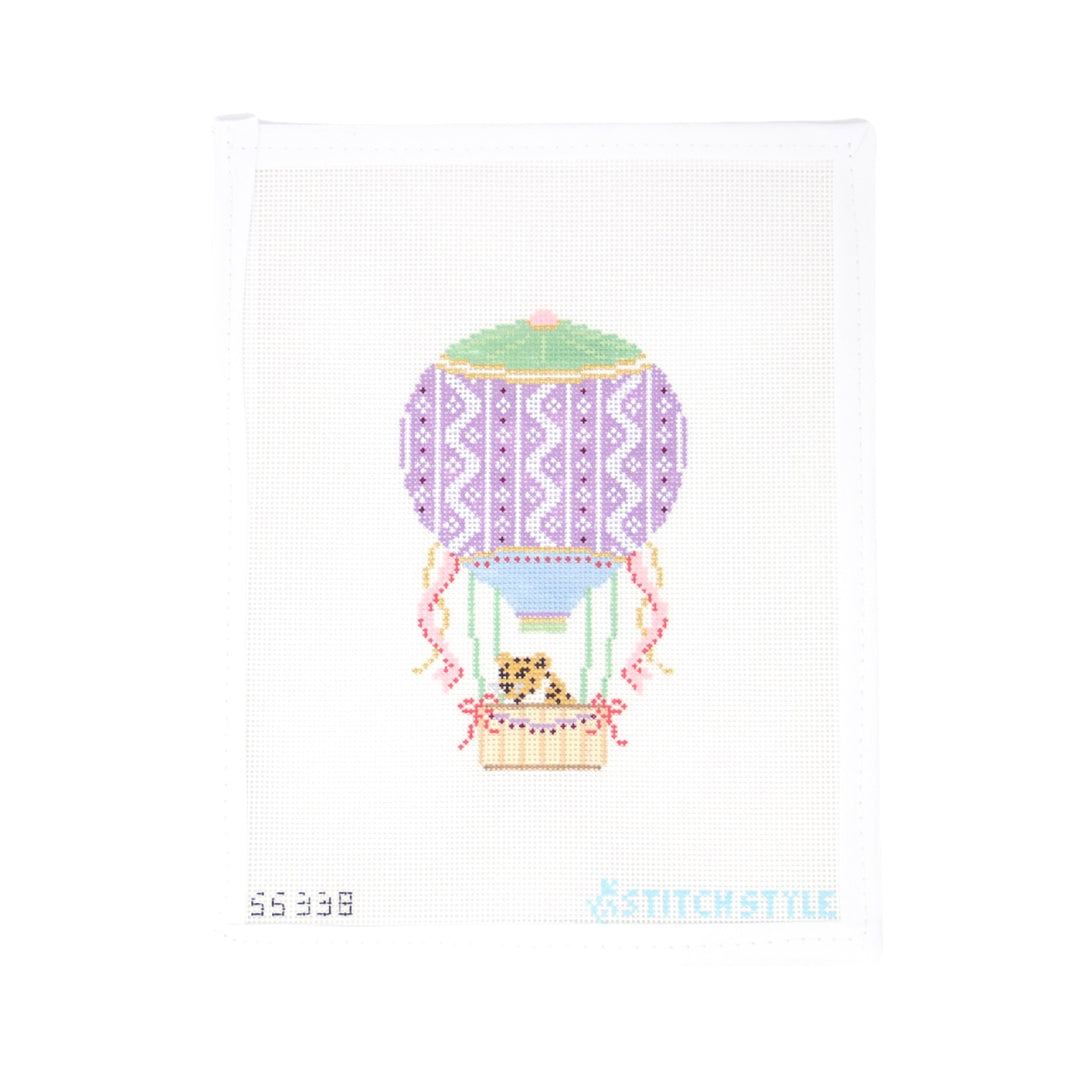 Purple and Pink Hot Air Balloon with Leopard